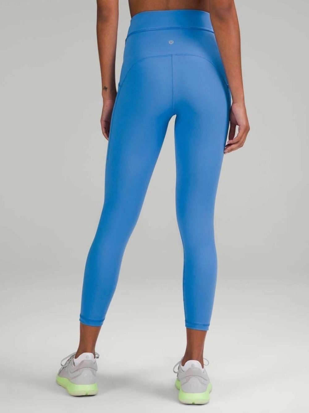 Lululemon Power Thru Wunder Train Blue High Rise Leggings Pool Party Size 8